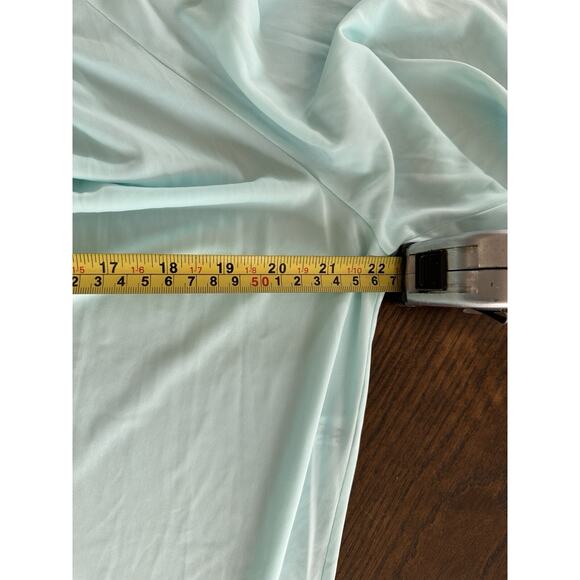 Vintage Shadowline Nightgown/ Robe Med Embroidered Lace Aqua Green Blue - Picture 7 of 8